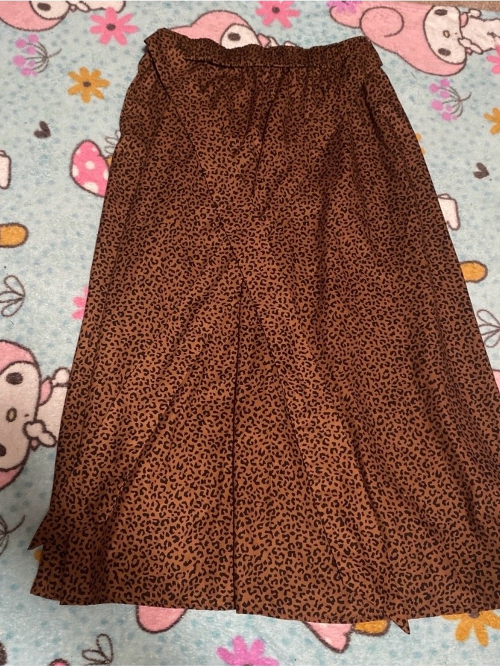 Brown and Black Leopard Print Maxi Skirt